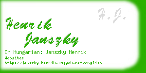 henrik janszky business card